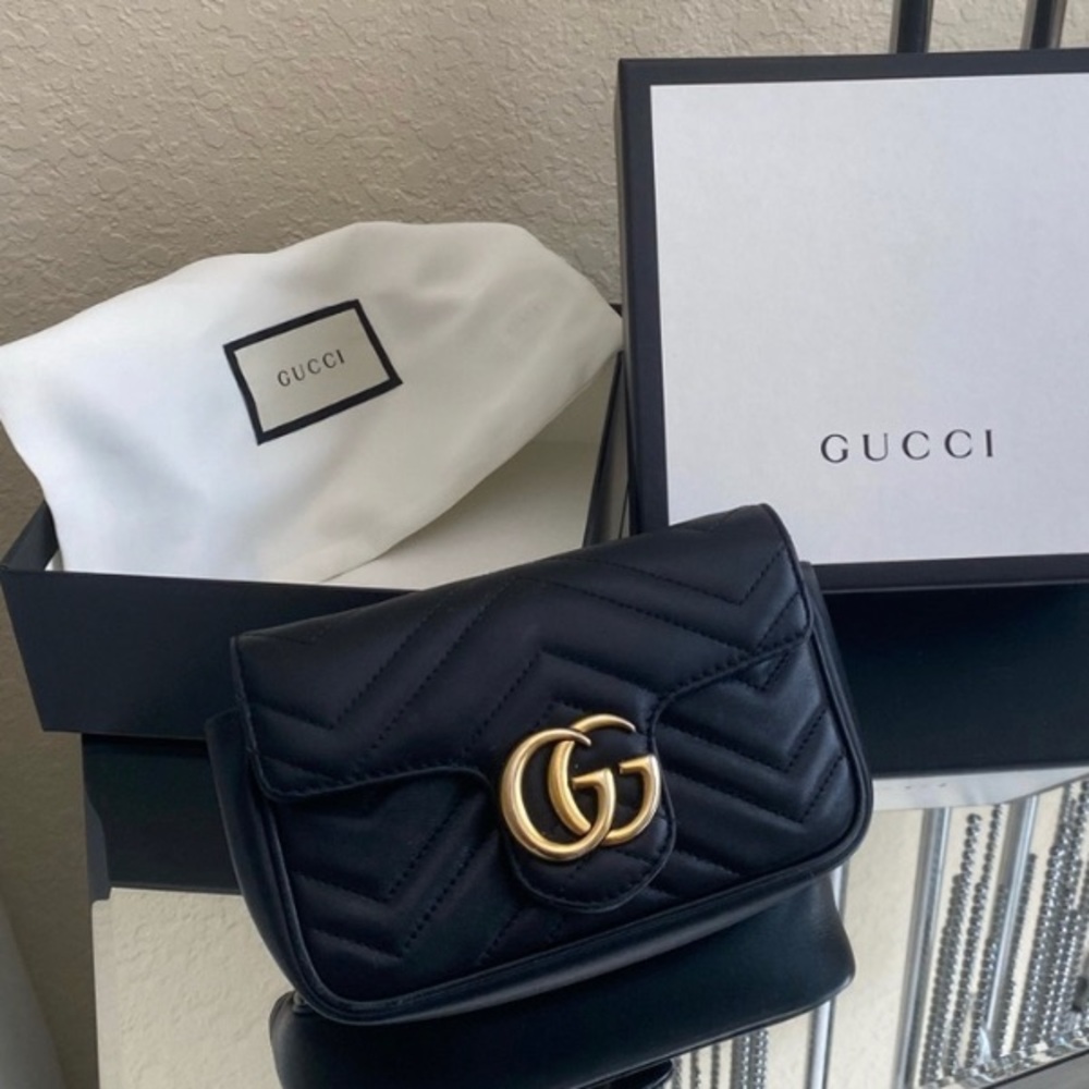 Authentic Gucci Super Mini Marmont Matelassé  bag